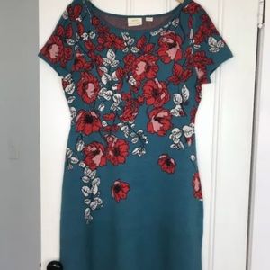 Anthropologie Maeve Allison Floral Knit Dress MED